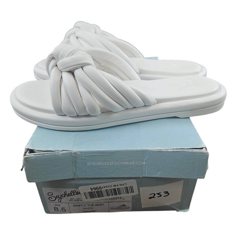 Seychelles Sandals Womens 8.5 White Simply the‎ Best Knotted Slide Casual Summer - Picture 8 of 9